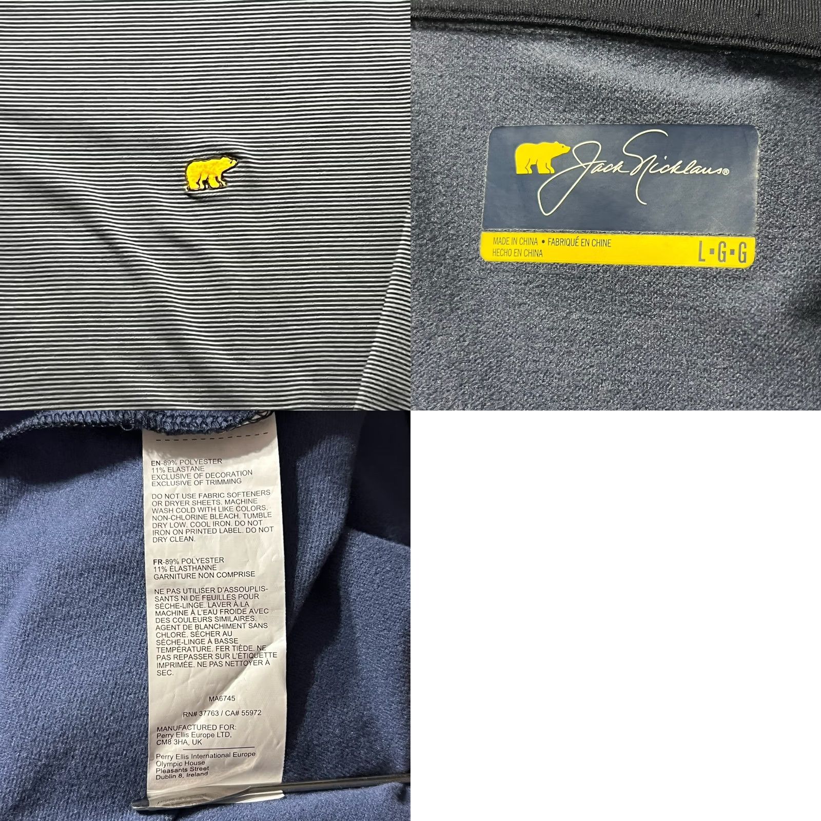 Vintage Jack Nicklaus Golf Mens Large Blue Striped Performance Pullover Size US L / EU 52-54 / 3 - 8 Thumbnail