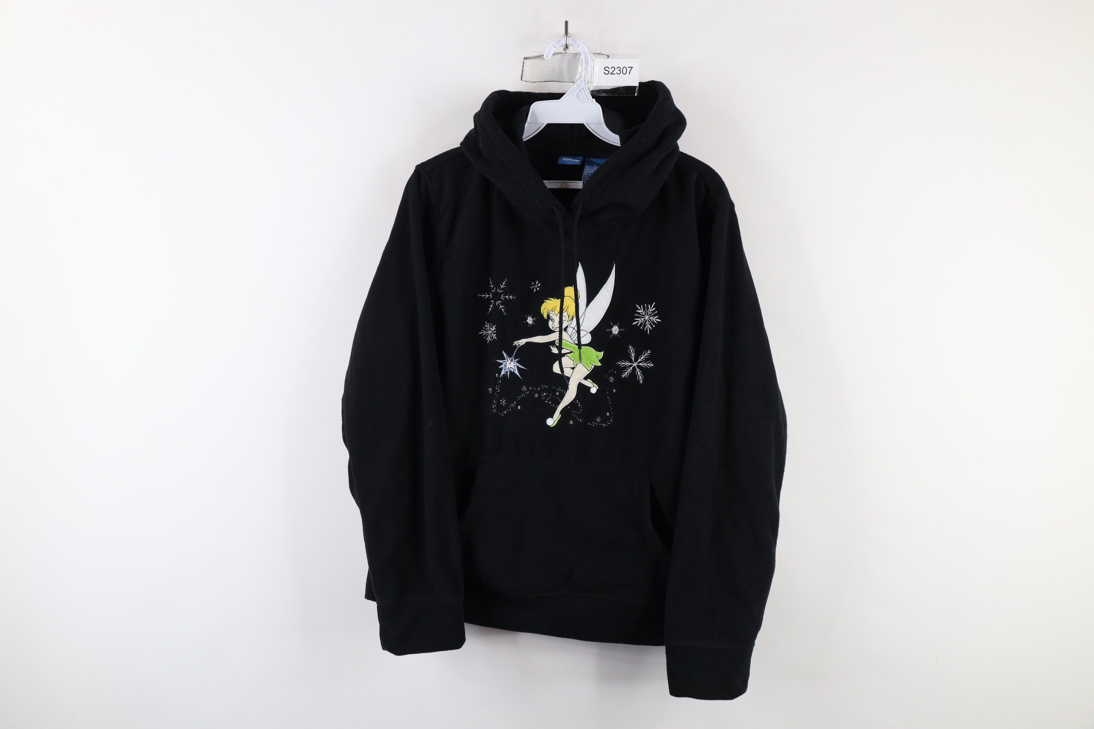 Disney × Vintage Vintage Disney Tinker Bell Snowflake Fleece Hoodie Black Size L / US 10 / IT 46 - 1 Thumbnail
