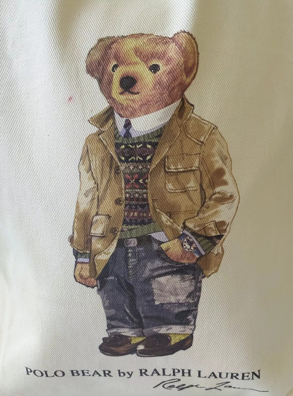 Polo Ralph Lauren Polo Ralph Lauren Polo Bear Cotton Canvas Tote Bag IFD 8044 Size ONE SIZE - 2 Thumbnail