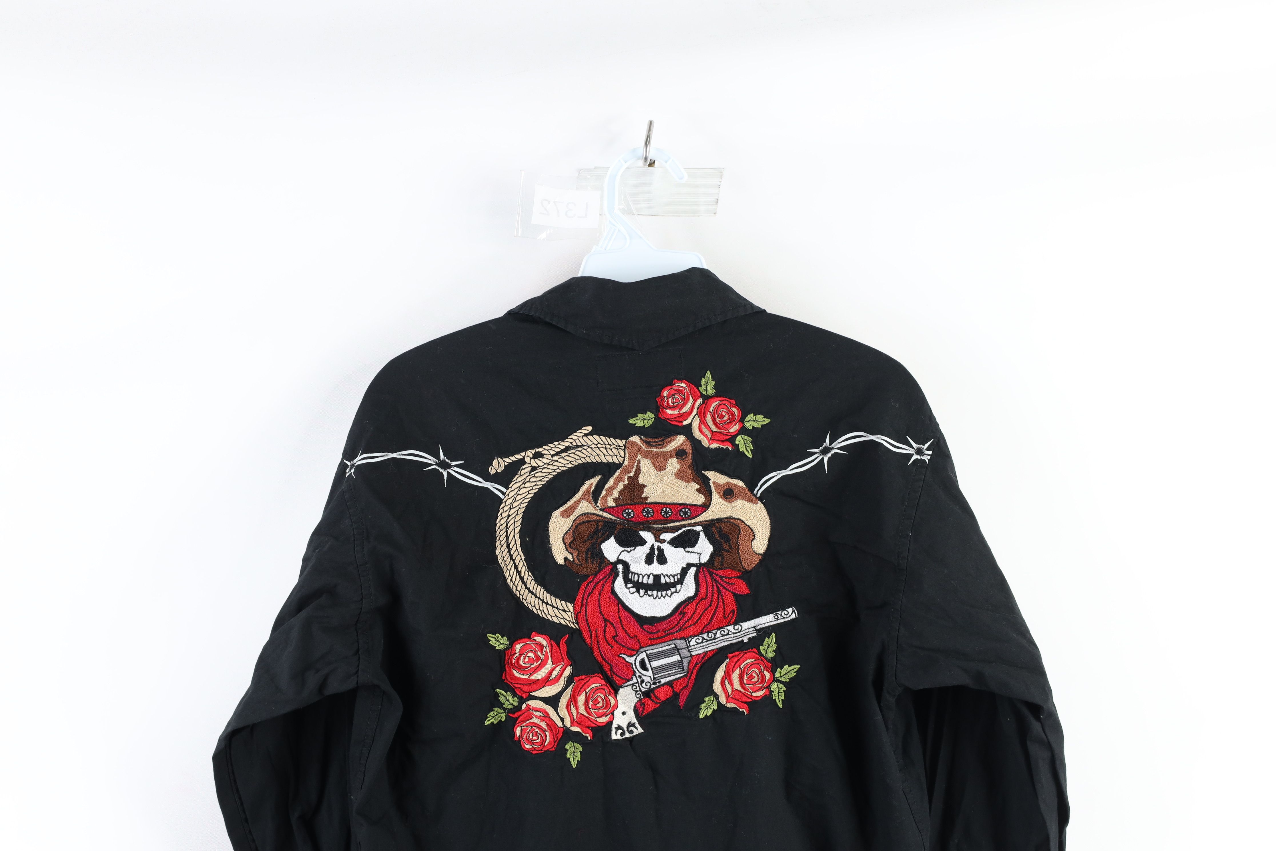 Vintage Vintage Rockabilly Rose Skull Snap Button Shirt Black Size US S / EU 44-46 / 1 - 10 Preview