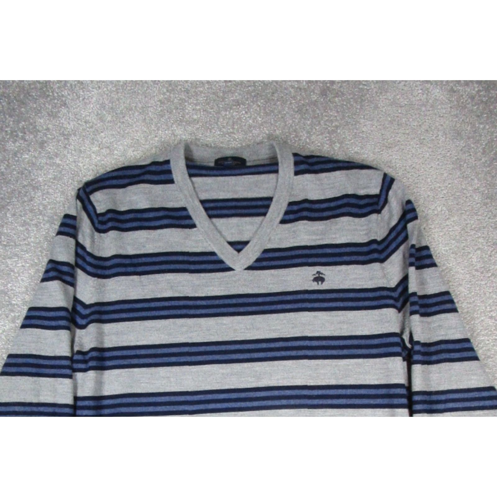 Brooks Brothers Brooks Brothers Sweater Mens XL Gray Wool Knit Pullover V-Neck Size US XL / EU 56 / 4 - 2 Thumbnail