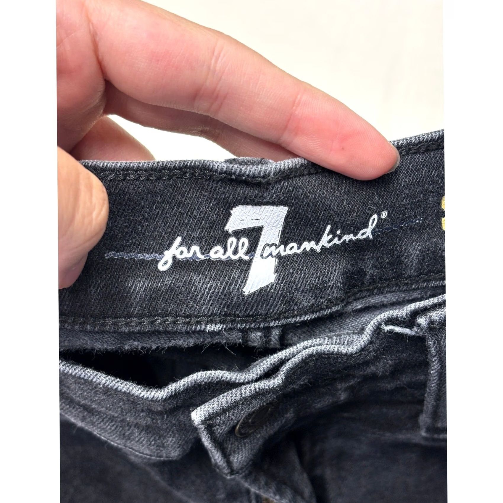 7 For All Mankind 7 For All Mankind Slimmy Jeans Mens 29X30 Black Stretch Denim Slim Fit 5-Pocket Jeans Size US 29 - 3 Thumbnail