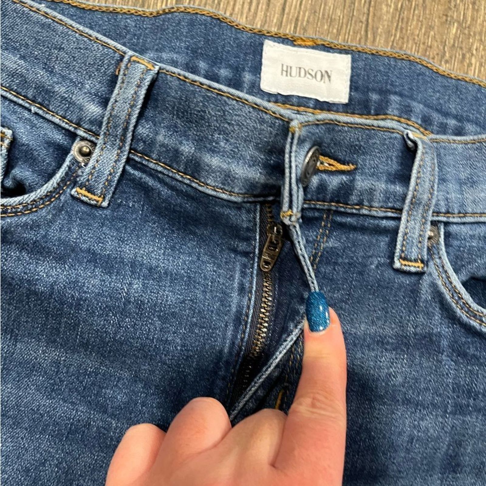 Hudson Hudson Natalie Super Skinny Jeans Mid-Rise Whisker Size 28 Size 28" / US 6 / IT 42 - 7 Thumbnail