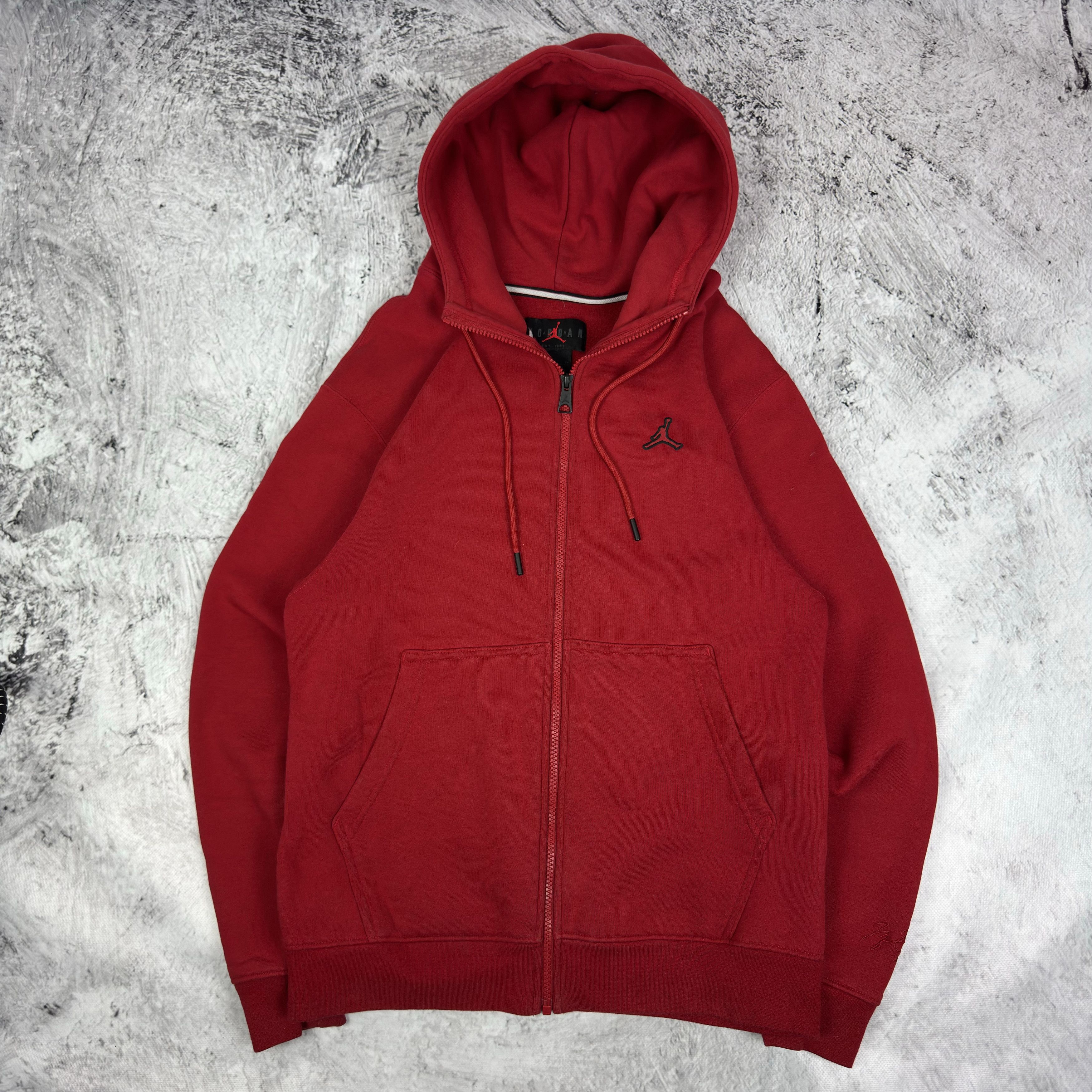 Jordan Brand Air Jordan Essential Men Red Cotton Fleece Full Zip Hoodie S Size US S / EU 44-46 / 1 - 2 Thumbnail