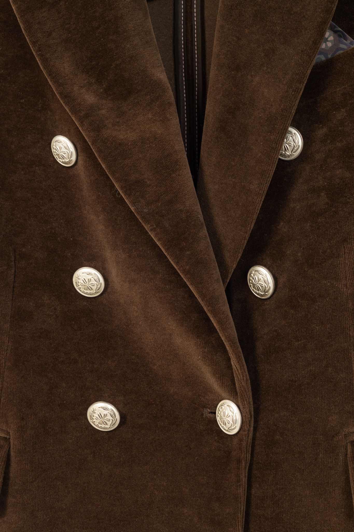 Circolo 1901 Circolo 1901 Brown Velvet Double-Breasted Blazer Size XS / US 0-2 / IT 36-38 - 9 Thumbnail