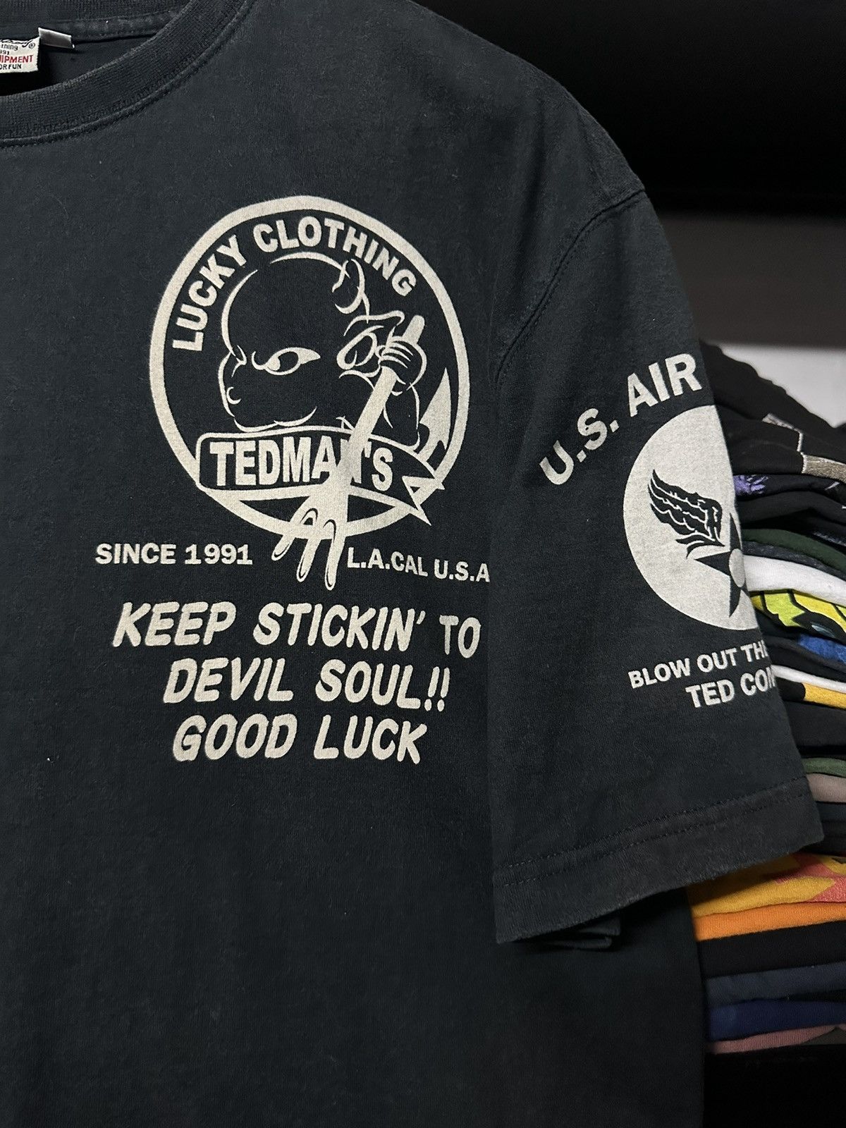 Tedman × Vintage Ted Company Us Air Force Tedman Devil Faded Tee Size US L / EU 52-54 / 3 - 8 Thumbnail