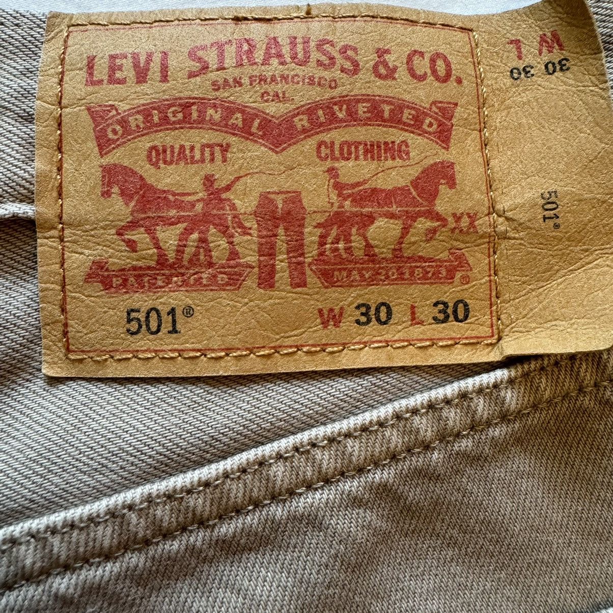 Levi's Vintage Levis’ 501 30x30 rare size Khaki Jeans Size US 30 / EU 46 - 9 Thumbnail