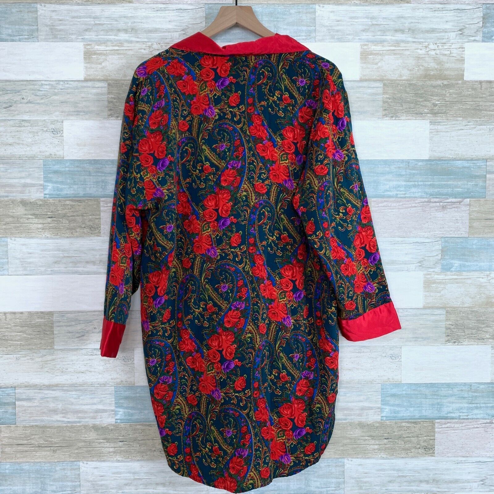 Victoria's Secret Victorias Secret VTG Satin Notch Sleep Shirt Red Floral M Size ONE SIZE - 6 Thumbnail
