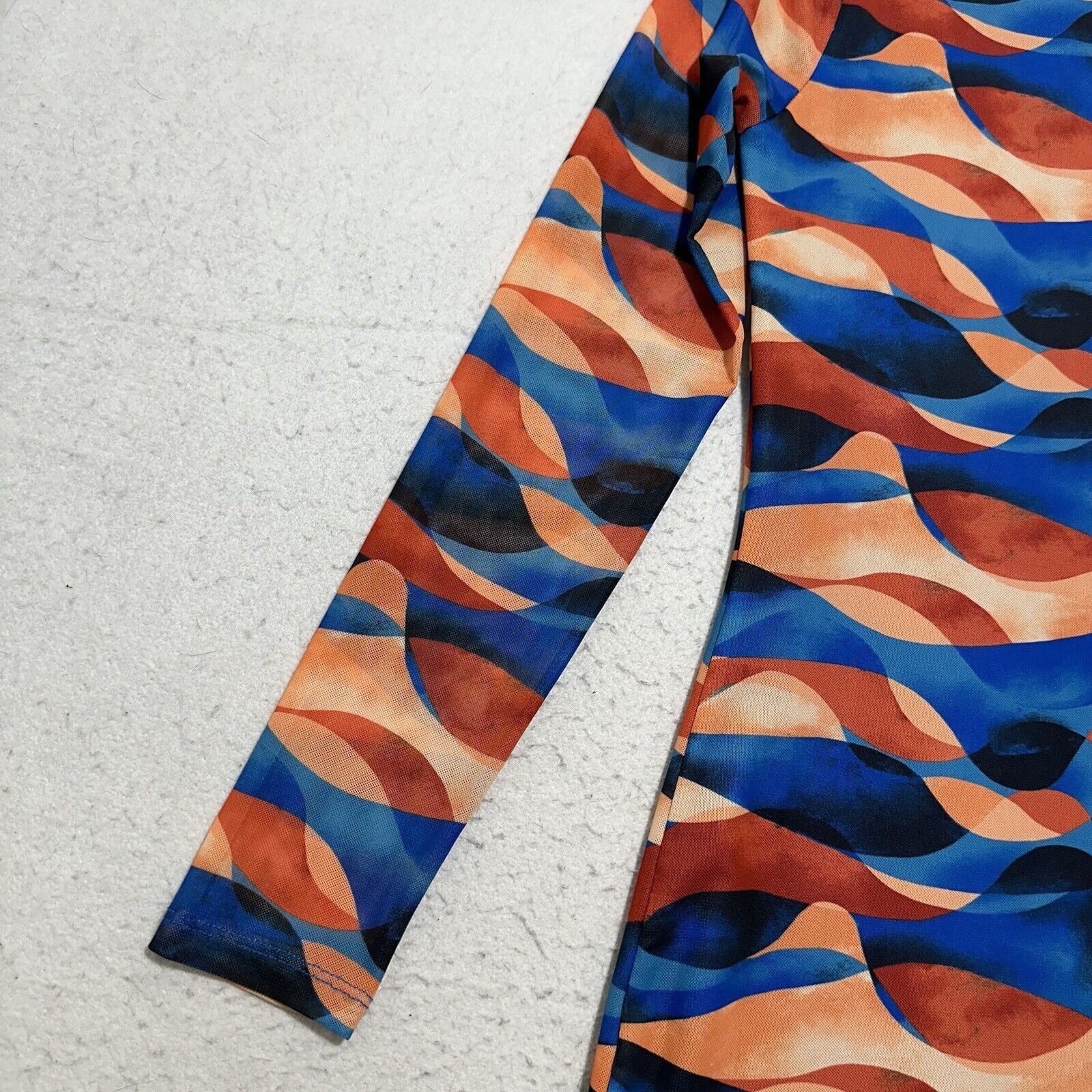 Forever 21 Forever 21 Small Abstract Print Blue Orange Mesh Mini Dress Size S / US 4 / IT 40 - 16 Thumbnail
