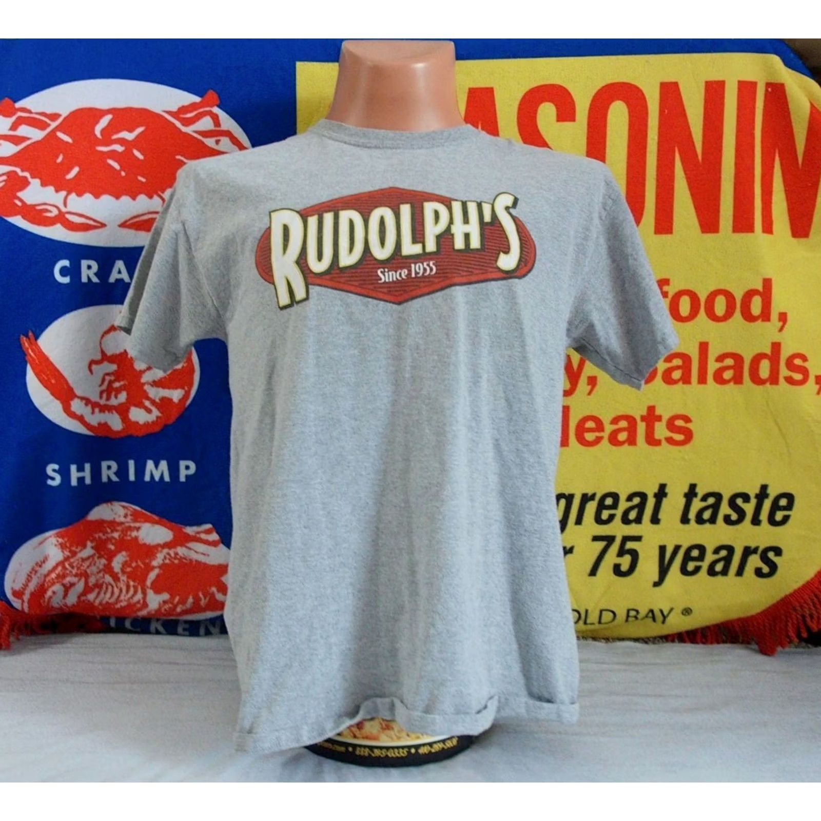 Gildan VTG RUDOLPH FOODS Shirt Lrg logo Pork Rinds Cracklings est 1955 LIMA OHIO Men's Size US L / EU 52-54 / 3 - 2 Thumbnail