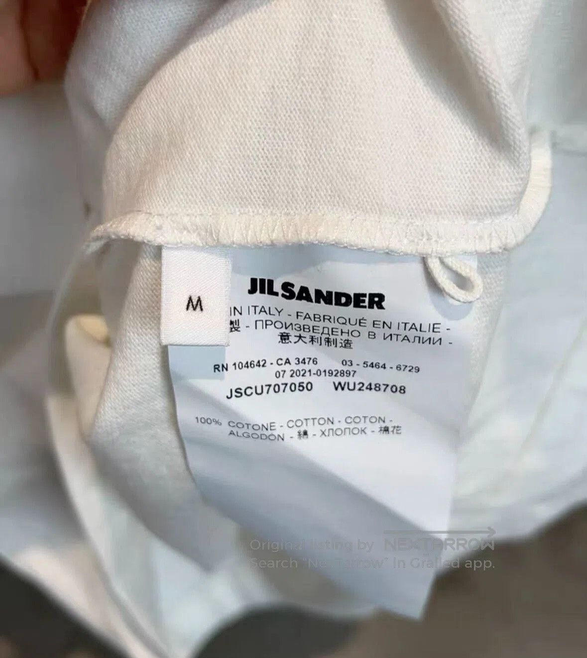 Jil Sander Jil Sander Women's White Short Sleeve T-Shirt. Size M / US 6-8 / IT 42-44 - 6 Thumbnail