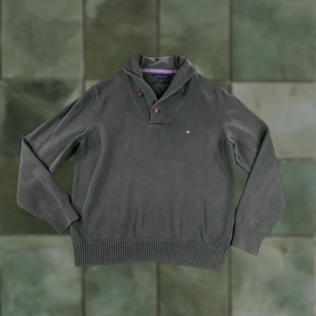 Tommy Hilfiger Tommy Hilfiger Sweater Men L Green Shawl Collar Pullover Fisherman 90s Classic Outdoor Knit Shirt Style: Pullover 100% Cotton Mens Size US L / EU 52-54 / 3 - 1 Thumbnail