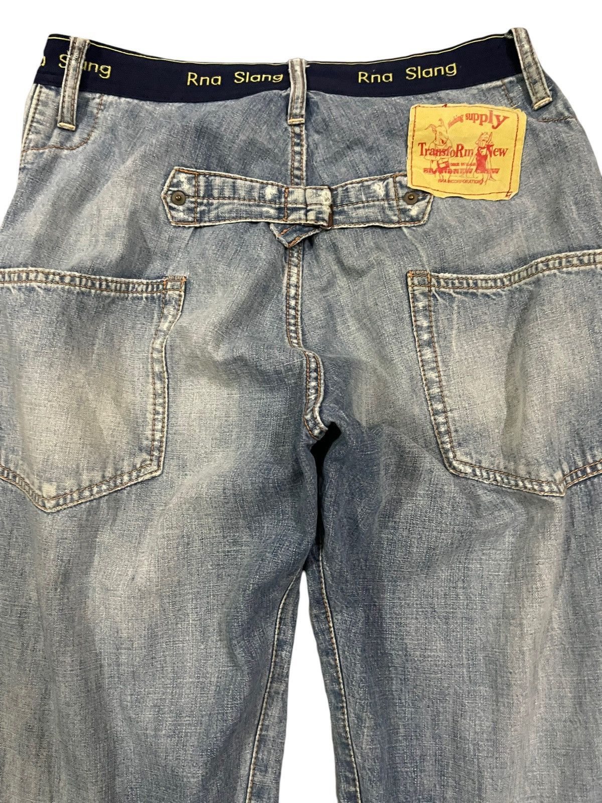 14th Addiction Vintage Japanese Rna Blue Wash Distressed Baggy Jeans Size US 30 / EU 46 - 4 Thumbnail
