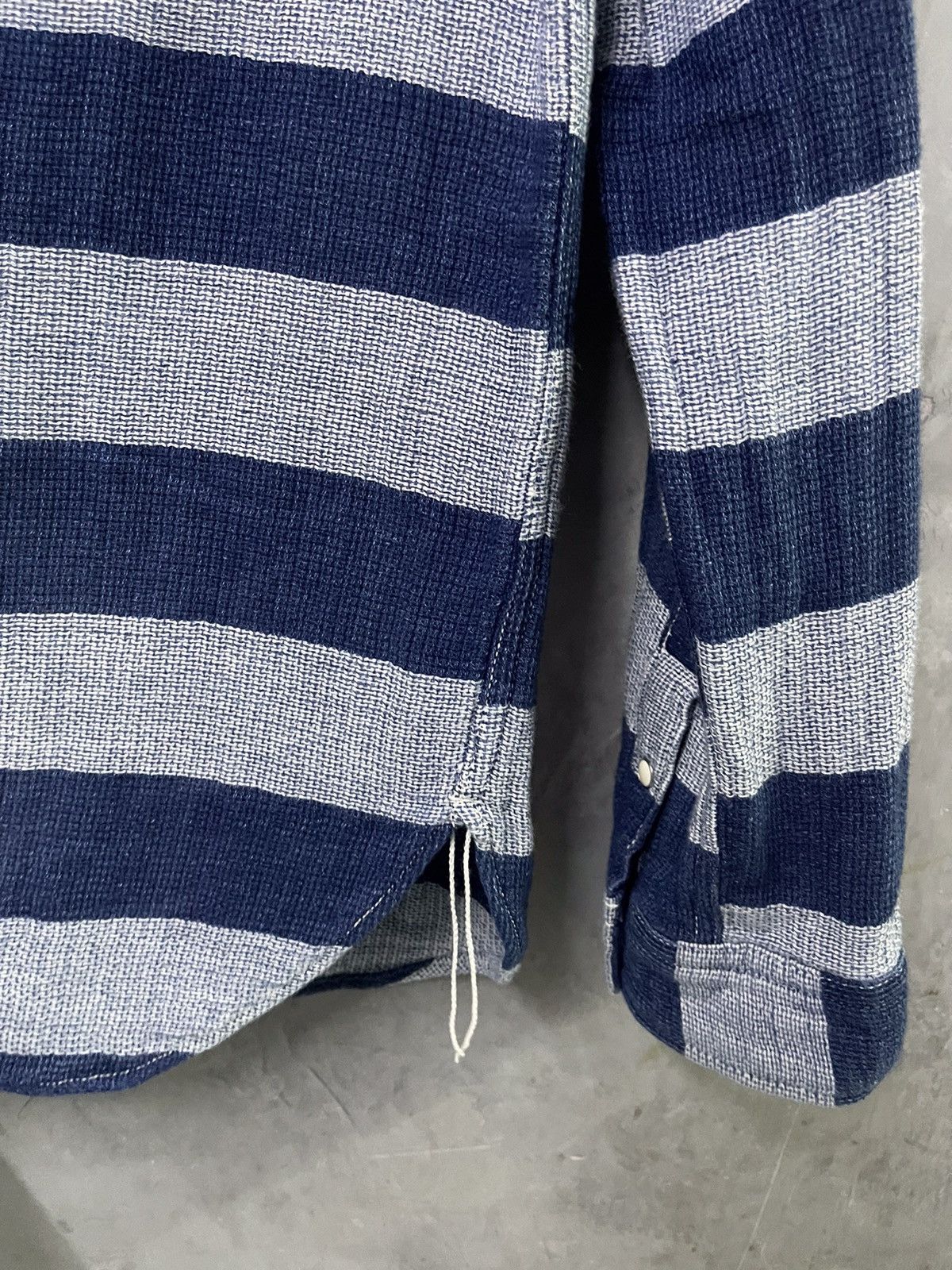 Seveskig Indigo Button Up Snap Button Shirt
