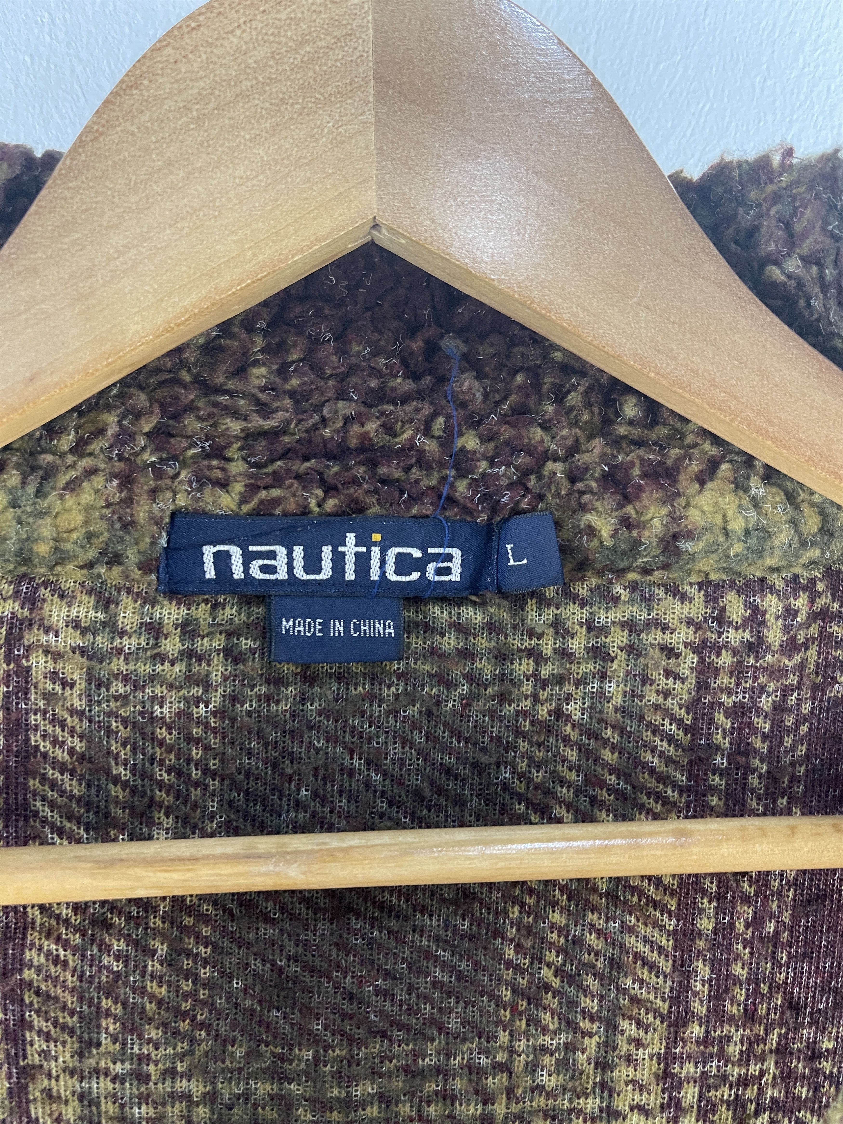 Nautica Nautica Plaid Sherpa Quarter Zip Fleece Pullover Jacket Size US L / EU 52-54 / 3 - 12 Thumbnail