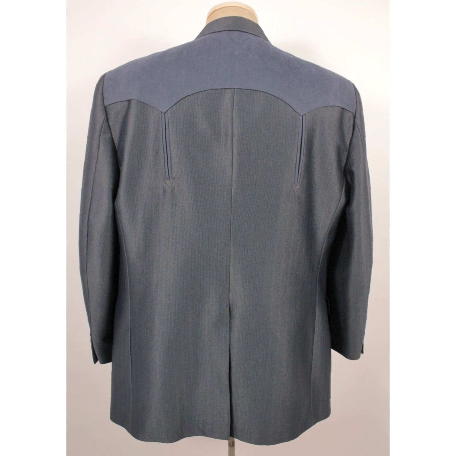 Vintage VINTAGE Circle S 70s Western Leisure Suit Shirt Mens 46R Blue Polyester 1970s Circles S Size 46R - 4 Thumbnail