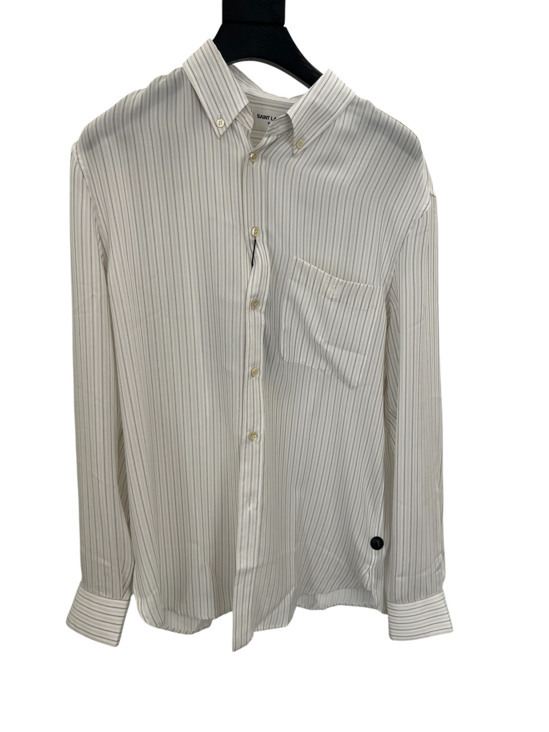 Saint Laurent Paris Saint Laurent Striped Silk Shirt Size US S / EU 44-46 / 1 - 1 Thumbnail
