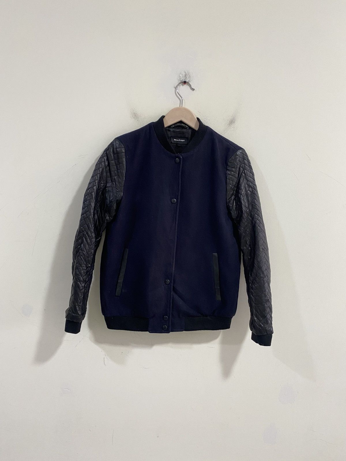 Mackage Mackage bomber jacket navy blue wool Size US M / EU 48-50 / 2 - 1 Thumbnail