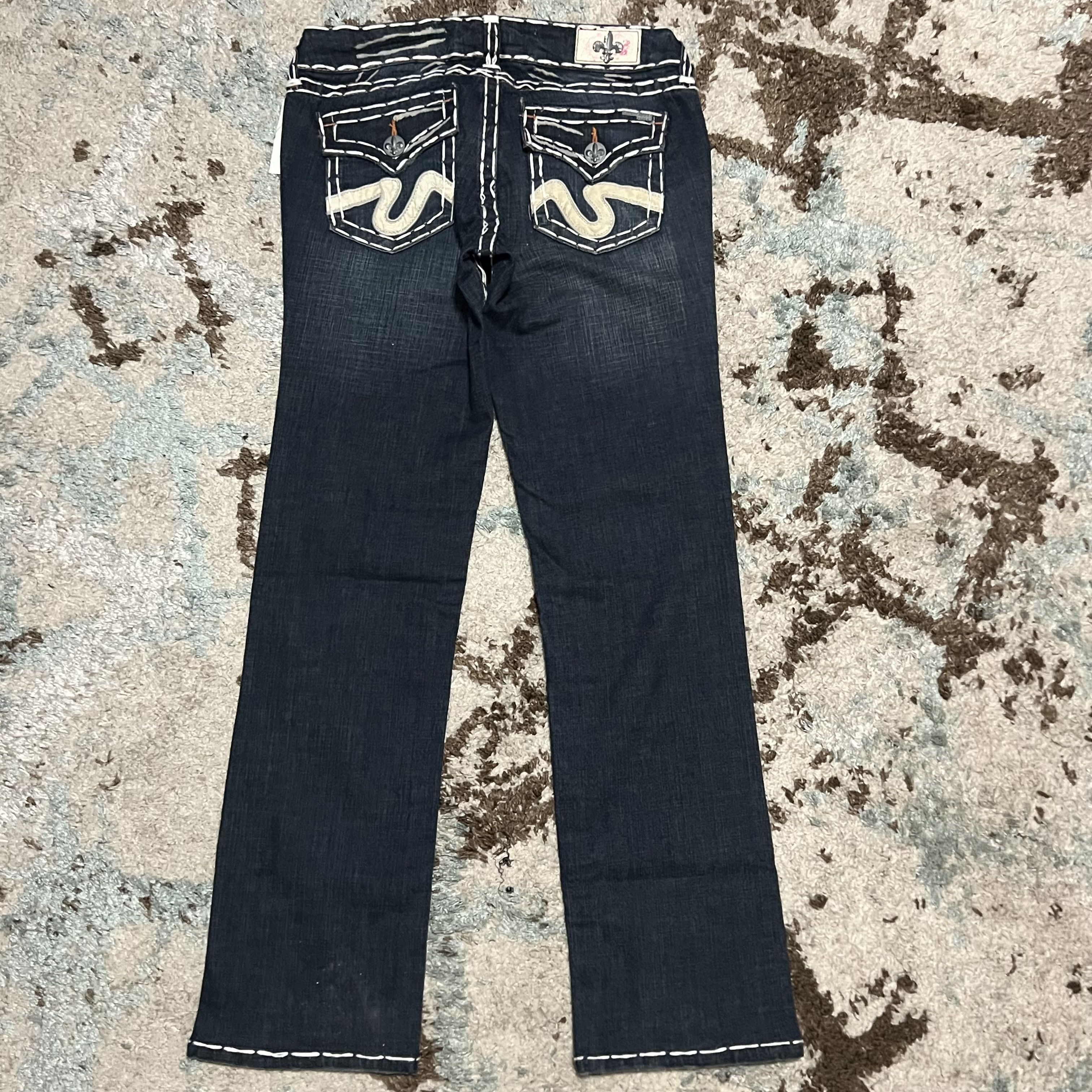 Ed Hardy × Miss Me × True Religion Vintage NWT Laguna Beach Straight Jeans Size 28x28 Y2K Size 28" / US 6 / IT 42 - 1 Thumbnail