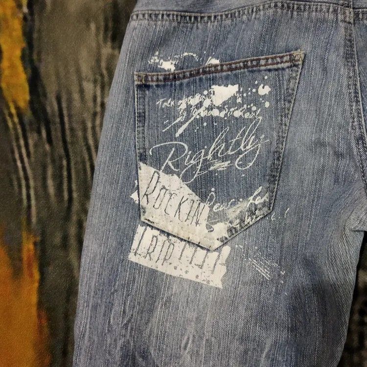 Vintage VINTAGE PINK LATTE DISTRESSED FADED BLUE JEANS PANTS Size US 30 / EU 46 - 11 Thumbnail