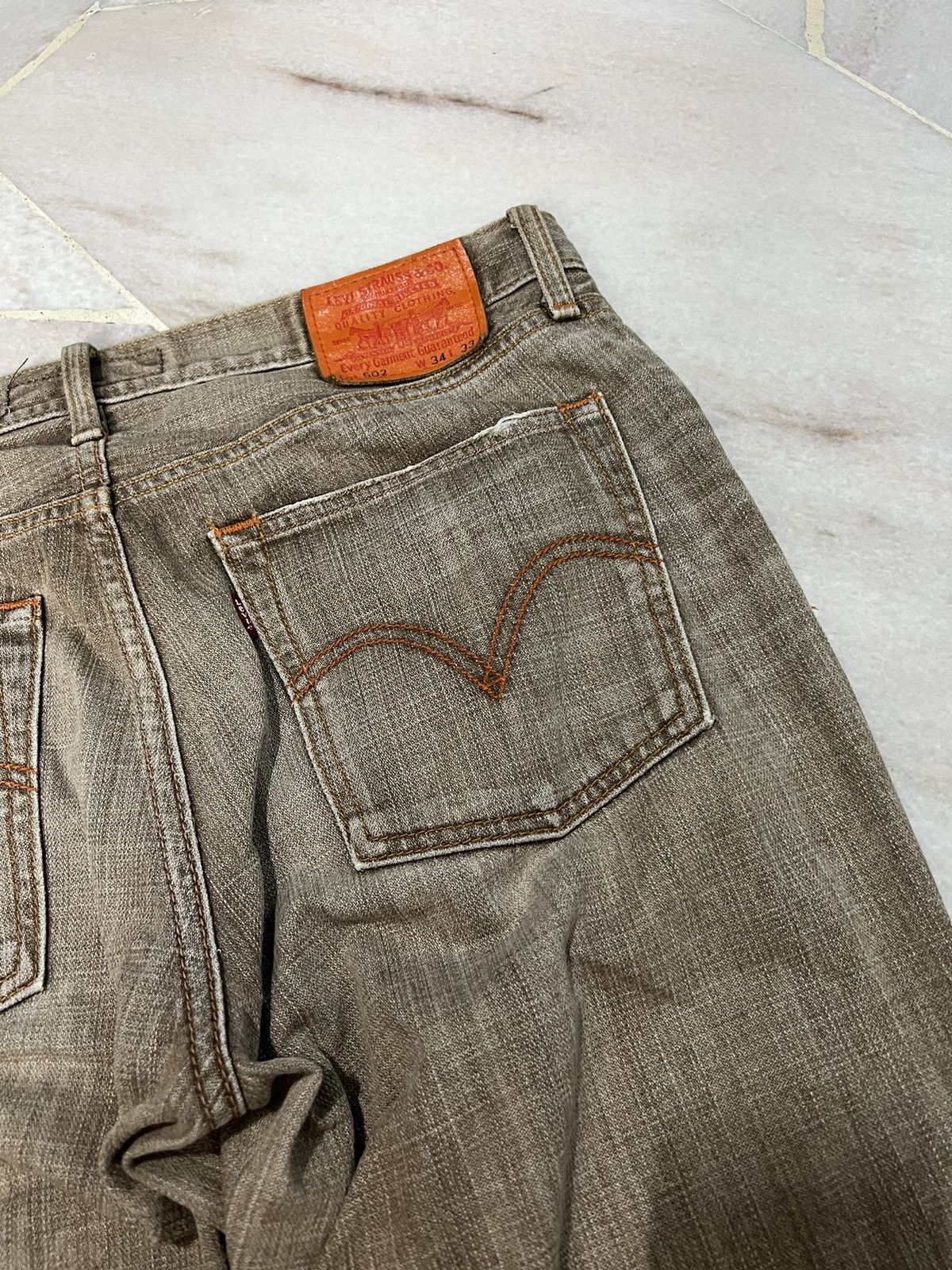 Levi's 💥BAGGY💥VINTAGE LEVIS 502 BROWN JEANS VERY RARE Size US 33 - 8 Thumbnail