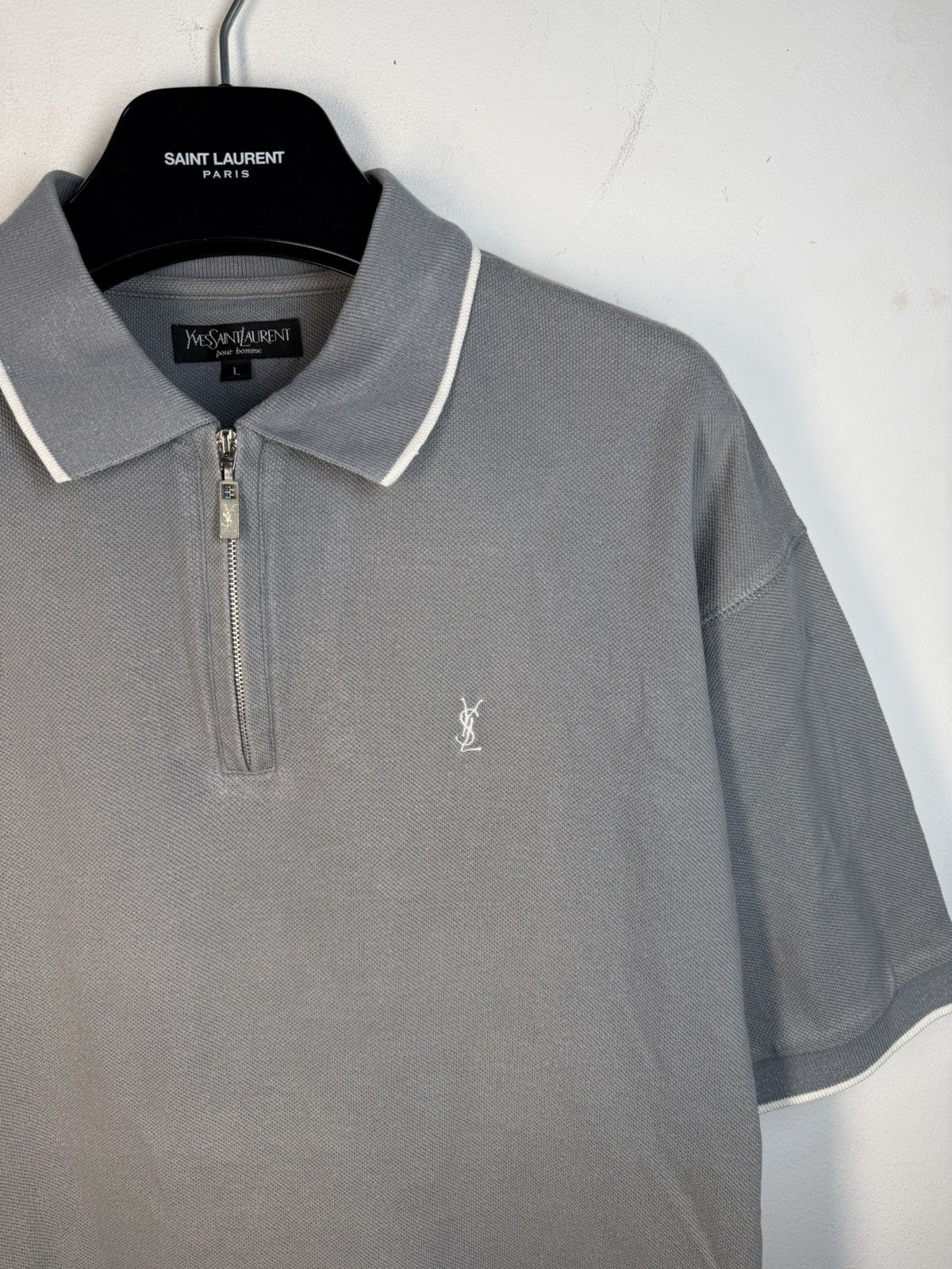 Yves Saint Laurent 90s YSL Polo Super Soft Button Up T-Shirt