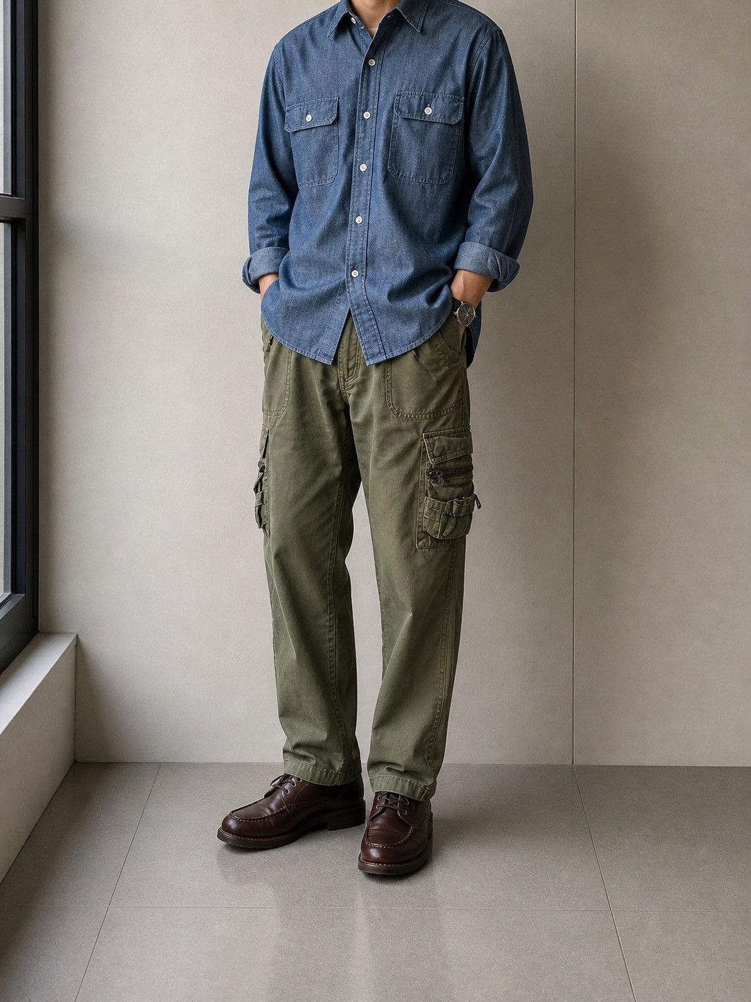 General Research Vintage Japanese Tactical Multi Pocket Pants Green Size US 31 - 1 Thumbnail
