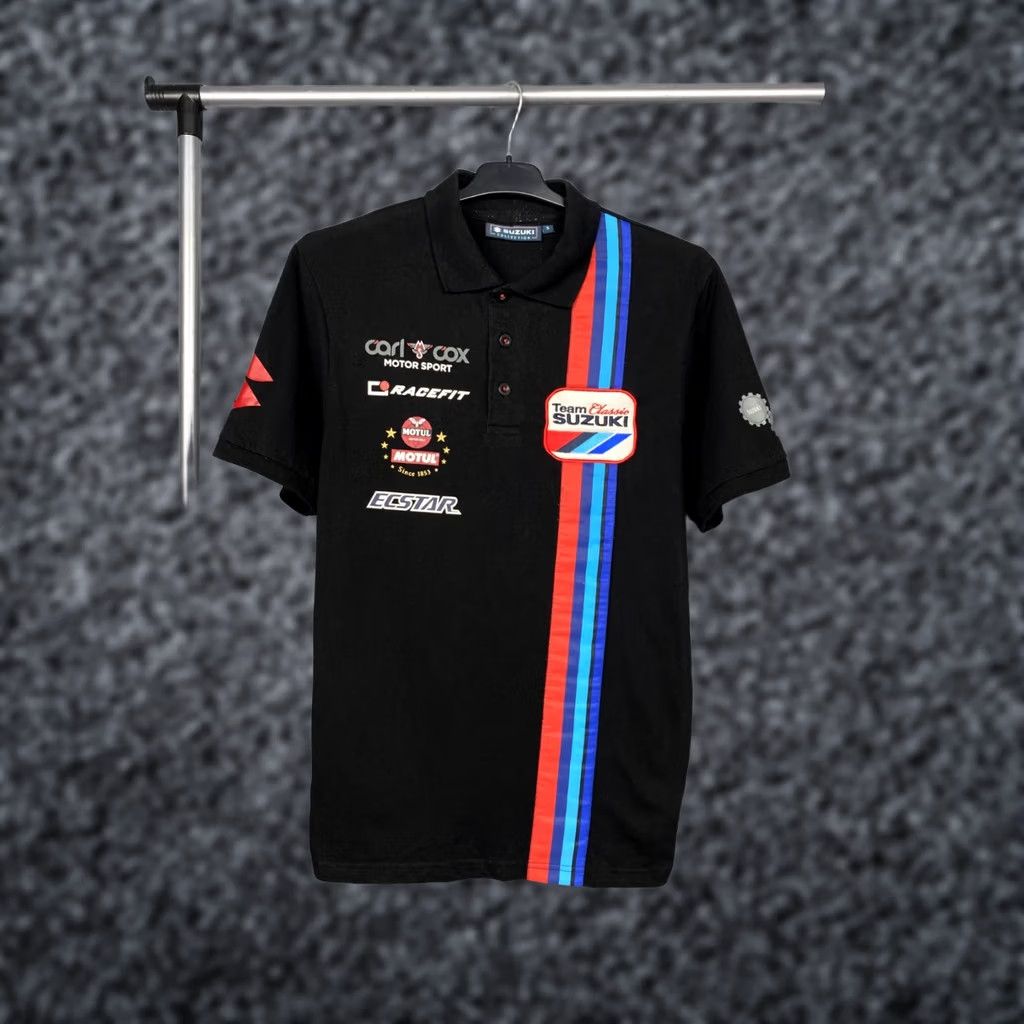 Vintage Suzuki Racing Team Vintage Mens Polo Shirt Size S Black Polo Mens Size US S / EU 44-46 / 1 - 1 Thumbnail