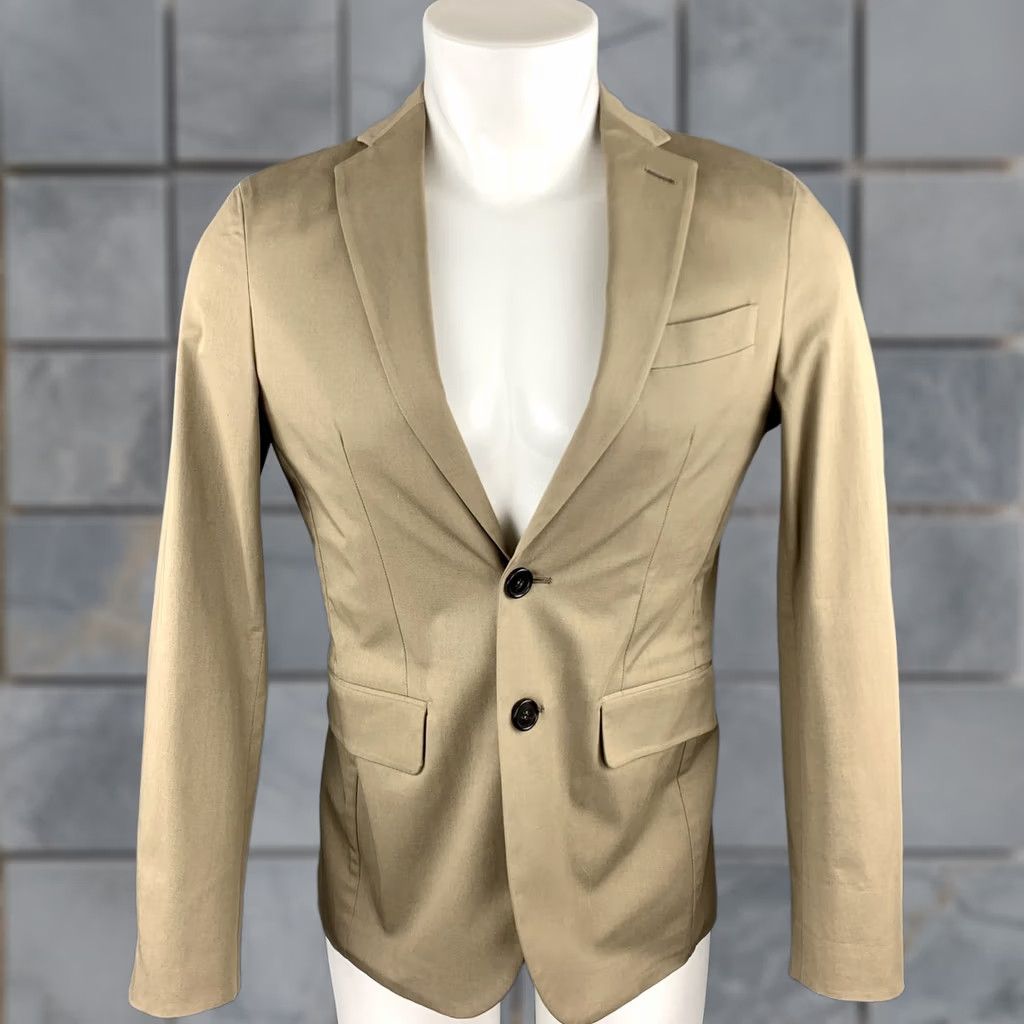 Dsquared2 DSQUARED2 Sport Coat Size 36 Taupe Cotton Blend Notch Lapel Size US XXS / EU 40 - 1 Thumbnail