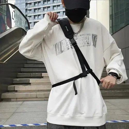 Japanese Brand Harajuku Large Nylon Sling Bag Unisex Size ONE SIZE - 3 Thumbnail