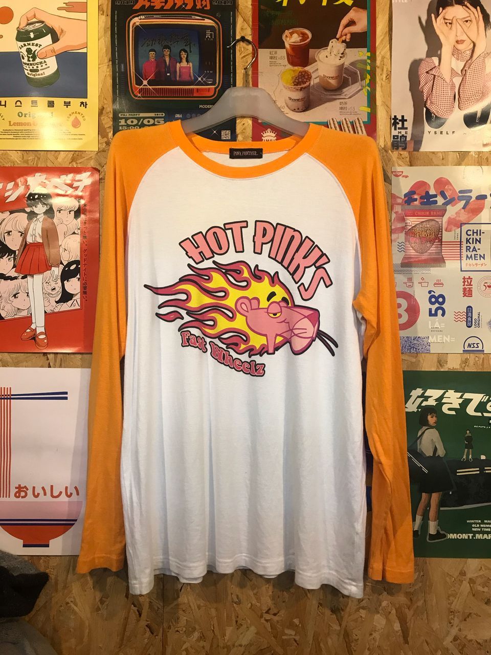 Cartoon Network × Vintage Pink Panther "Hot Pink's Fat Wheelz" Raglan Tee Vintage Y2K Size US L / EU 52-54 / 3 - 1 Thumbnail