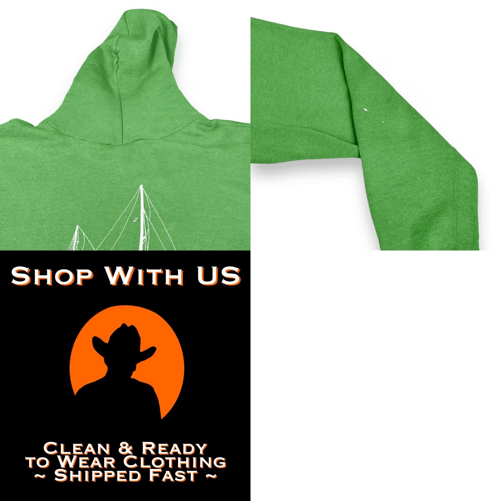 Jerzees VINTAGE Hawaii Sailboat Jerzees Hoodie Shirt Adult MEDIUM Green Sailboat 80s Casual Mens Size US S / EU 44-46 / 1 - 8 Thumbnail