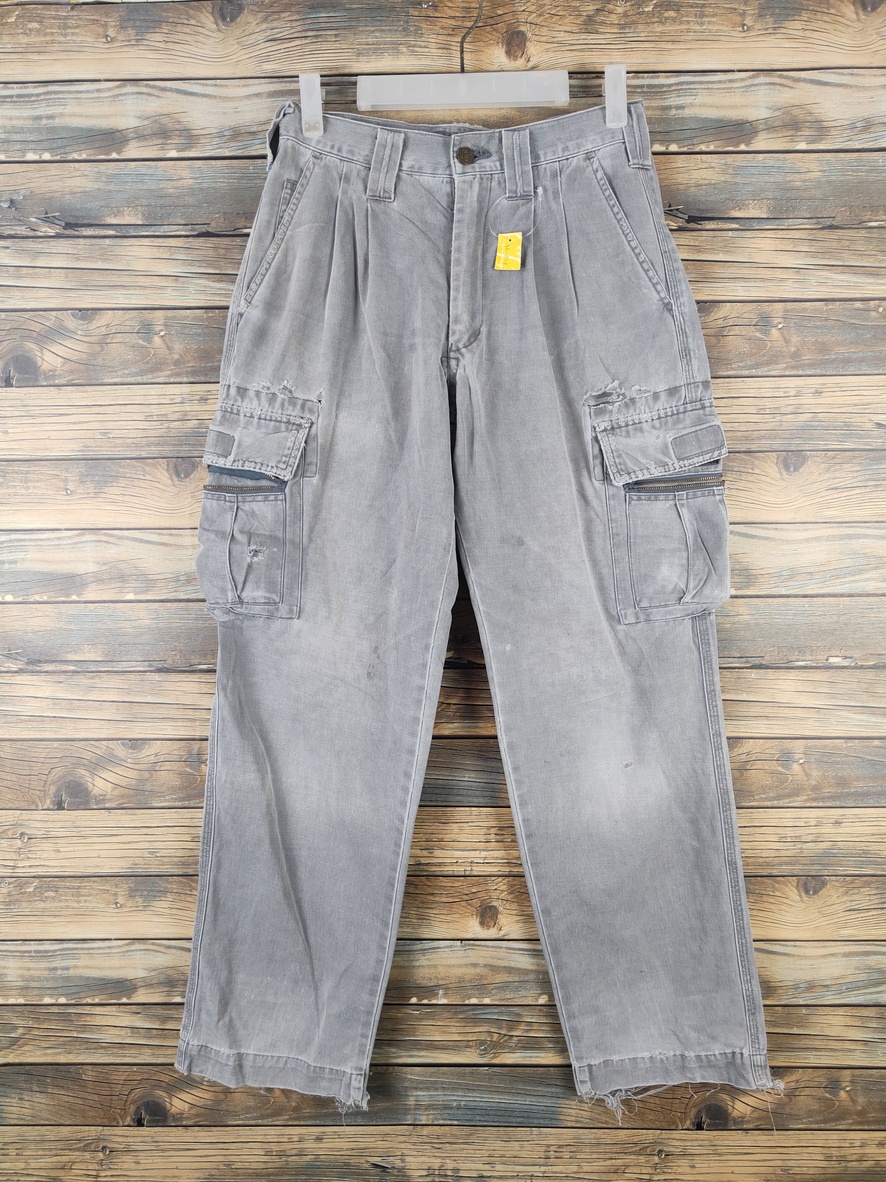 Japanese Brand DL Grancisco Gray Multipocket Cargo Pants #46-258T Size US 27 - 1 Thumbnail