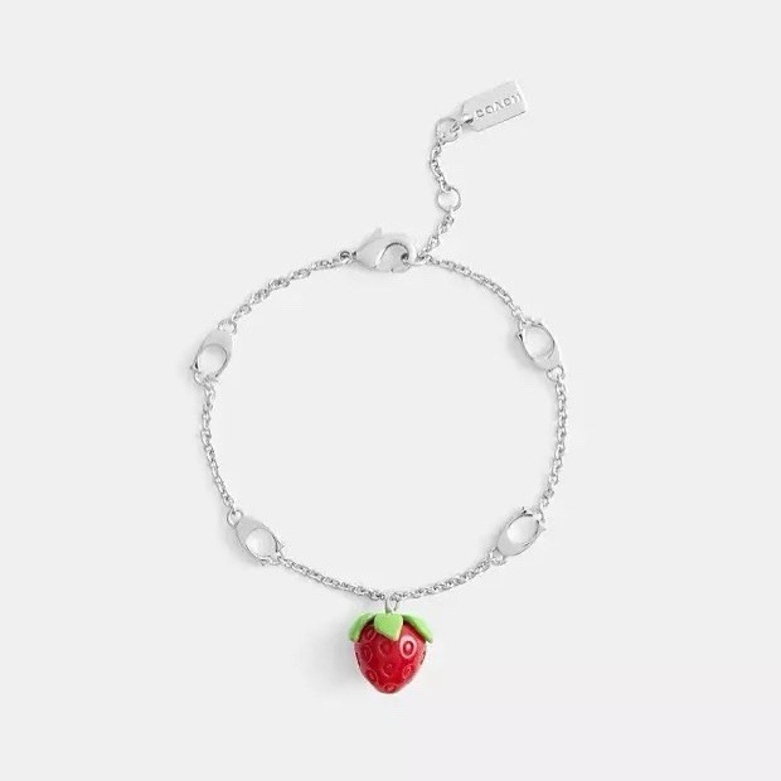 Coach NWT COACH CBB21 Strawberry Charm Bracelet Silver/Multi Size ONE SIZE - 6 Thumbnail