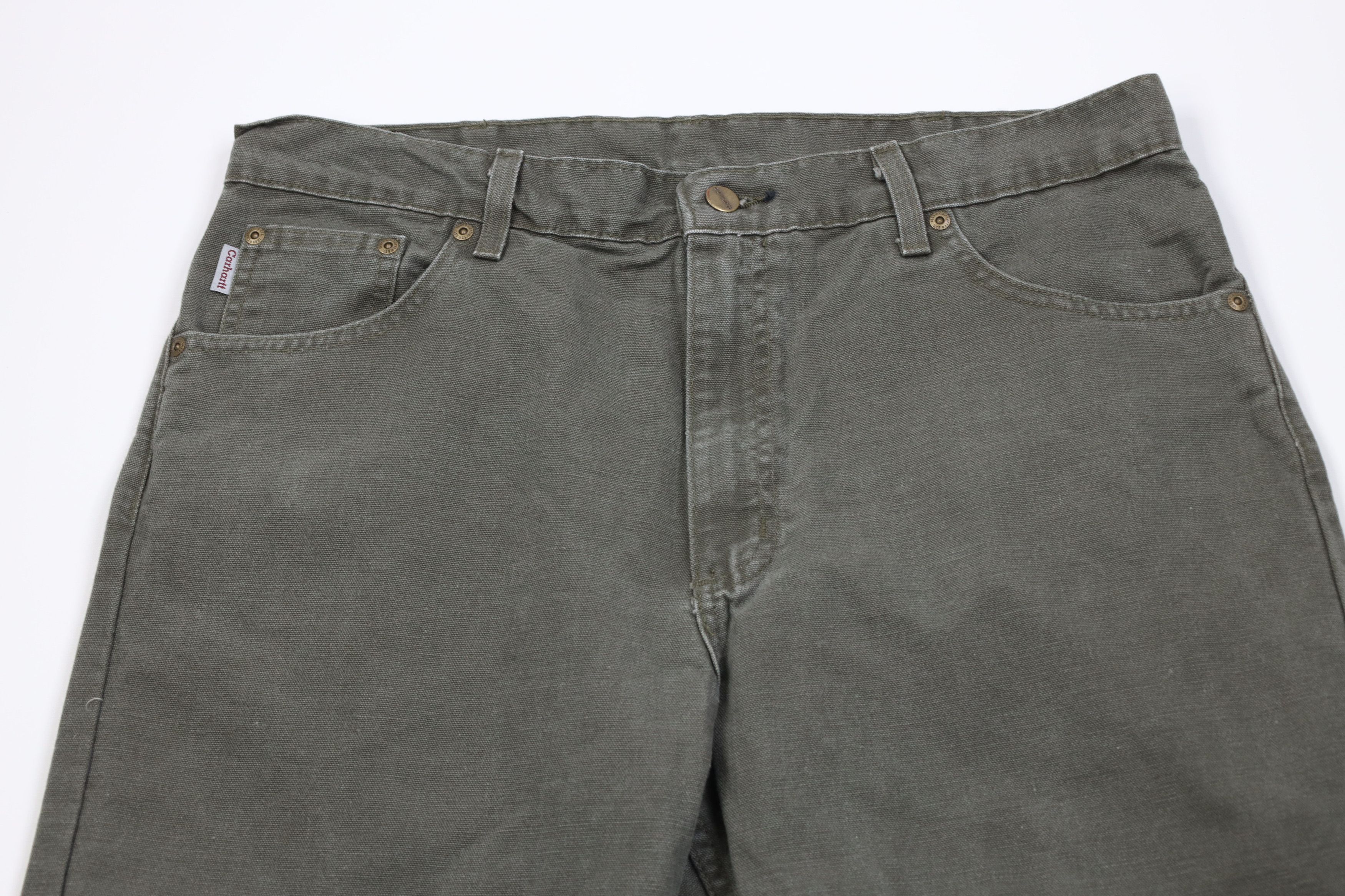 Carhartt Vintage Y2K 2000 Carhartt Canvas Pants Moss Green Cotton Size US 36 / EU 52 - 2 Thumbnail