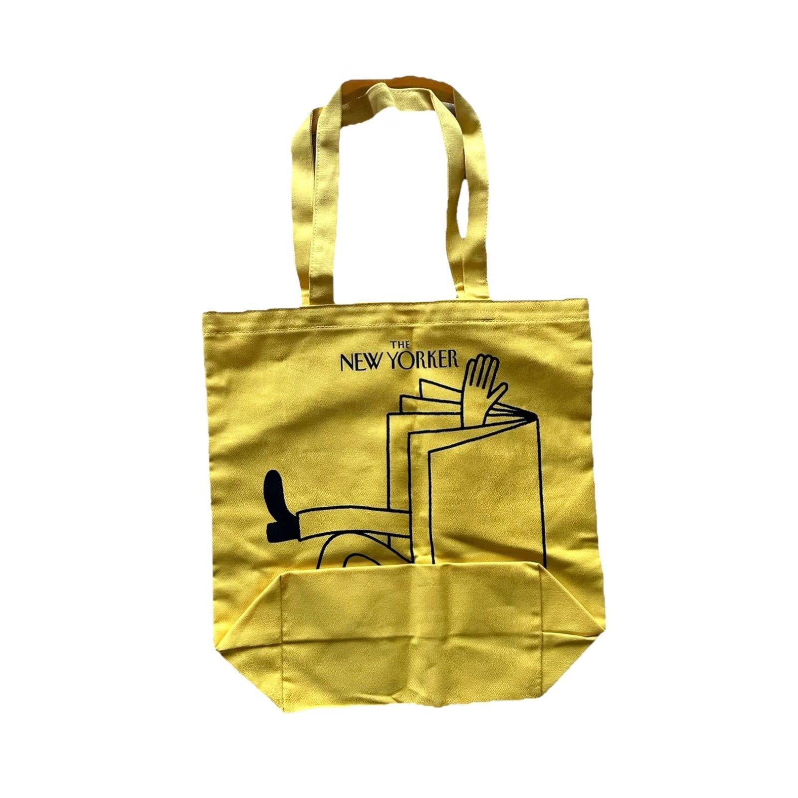 Vintage VINTAGE New Yorker Tim Lahan Tote Bag Canvas Yellow Limited Edition Women 15 15 5 Bright Yellow Ware? Size ONE SIZE - 4 Thumbnail