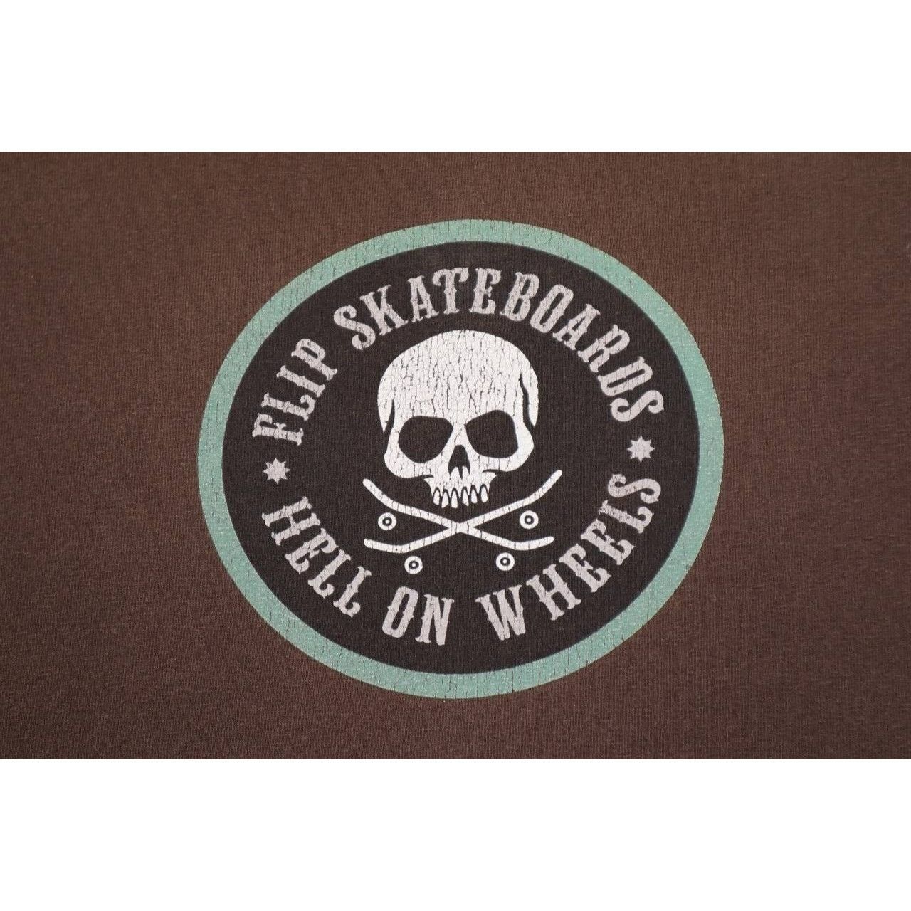 Vintage Vintage 90s Flip Skateboards Hell On Wheels Skate Skull L Size US L / EU 52-54 / 3 - 3 Thumbnail