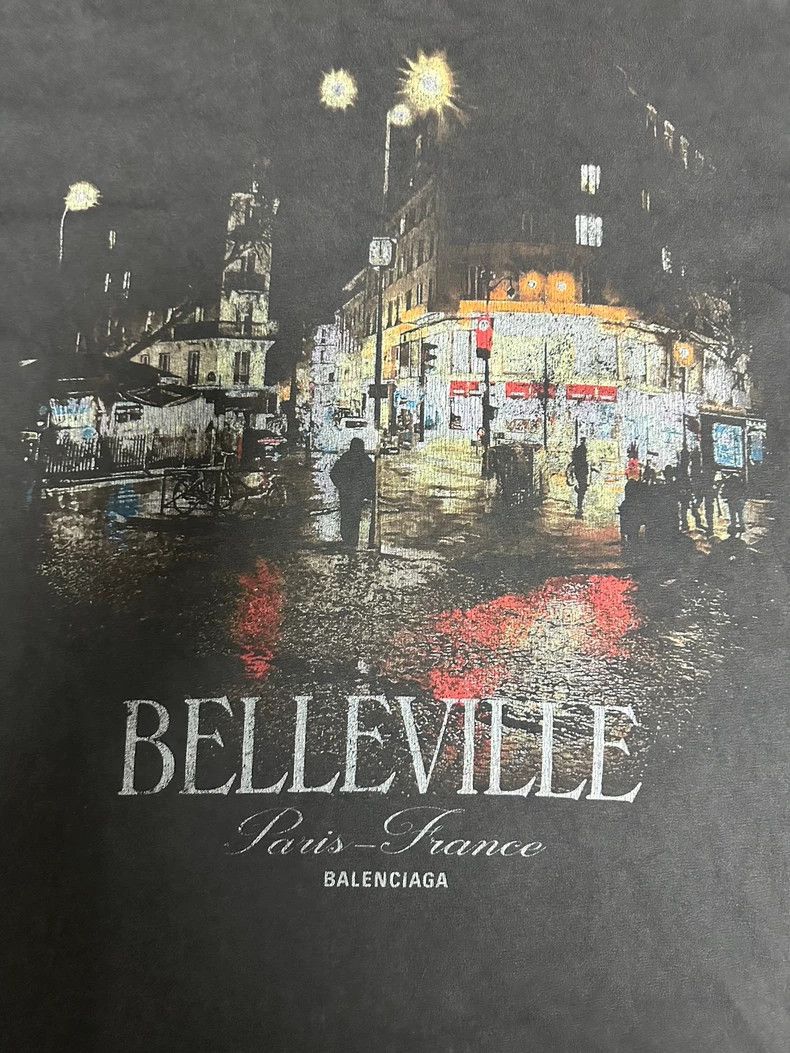Balenciaga Balenciaga 24 Fw Souvenir Collection Belleville Wash T-Shir Size US L / EU 52-54 / 3 - 3 Thumbnail