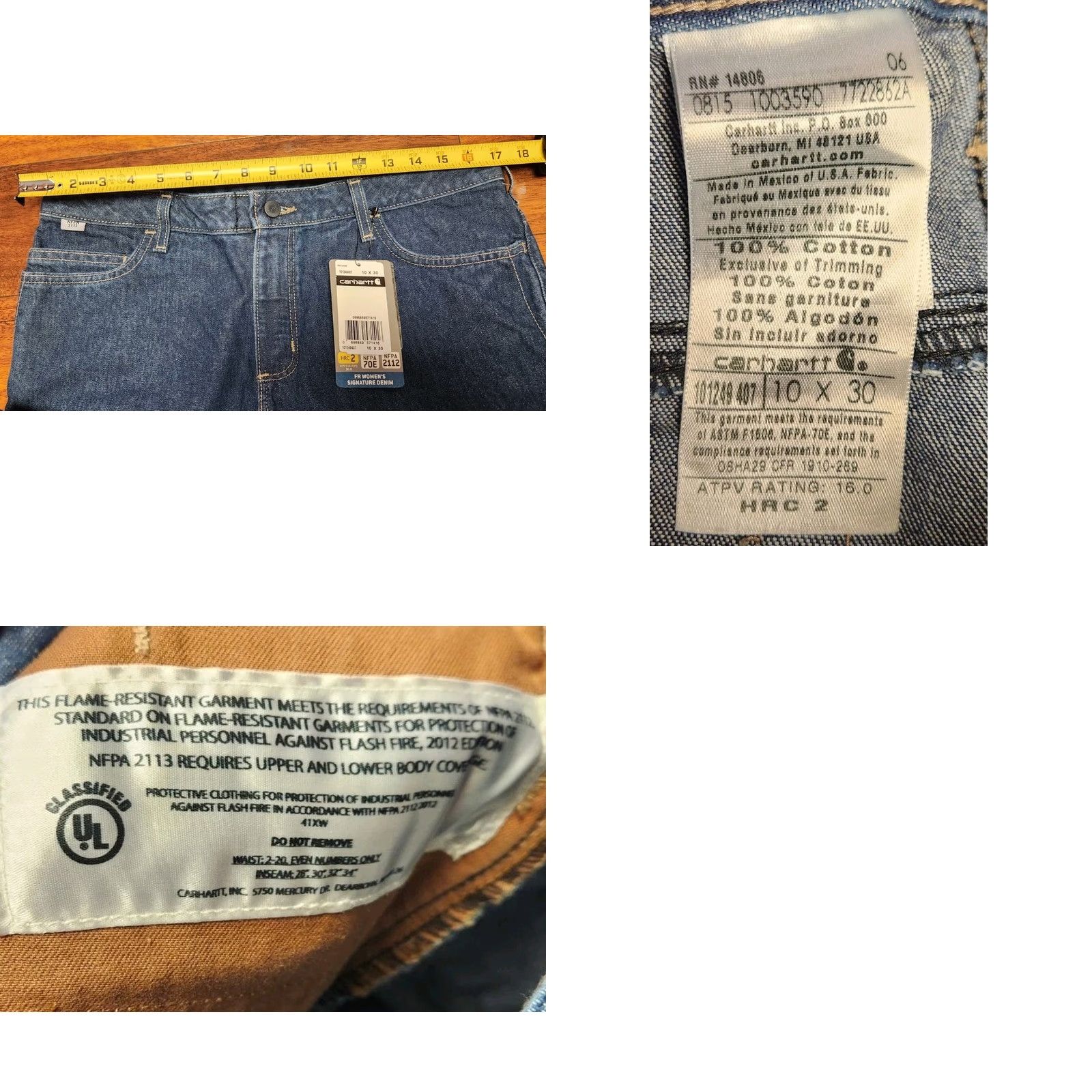 Carhartt VINTAGE Carhartt FR Jeans Women's Signature Denim Jeans 34x30 101249 407 NEW NWT Blue 100% Cotton Regular Womens Size 32" / US 10 / IT 46 - 8 Thumbnail