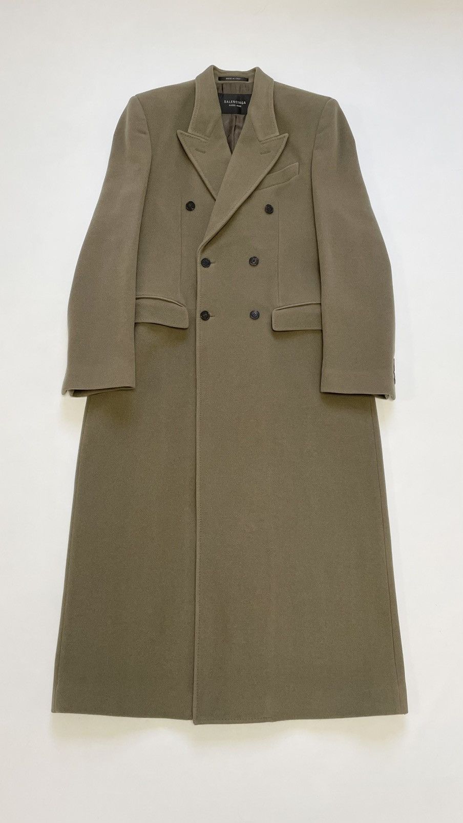 Balenciaga Fawn Brown Wool ‘Hourglass’ Overcoat Size US M / EU 48-50 / 2 - 2 Thumbnail