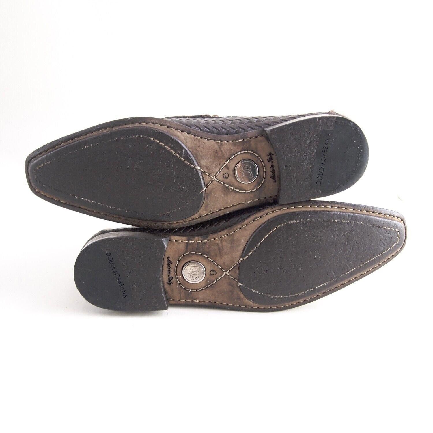Dolce & Gabbana Dolce Gabbana Logo Loafers Brown Braided Leather EU 40 US 7 Size US 7 / EU 40 - 8 Thumbnail