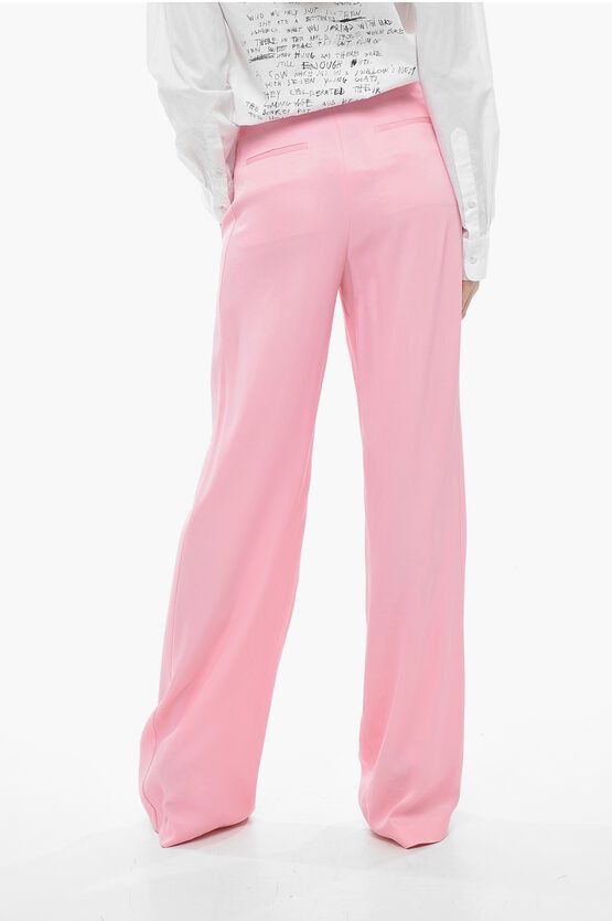 MSGM og1mm0724 Single Pleated Palazzo Pants in Pink Size 27" / US 4 / IT 40 - 2 Thumbnail