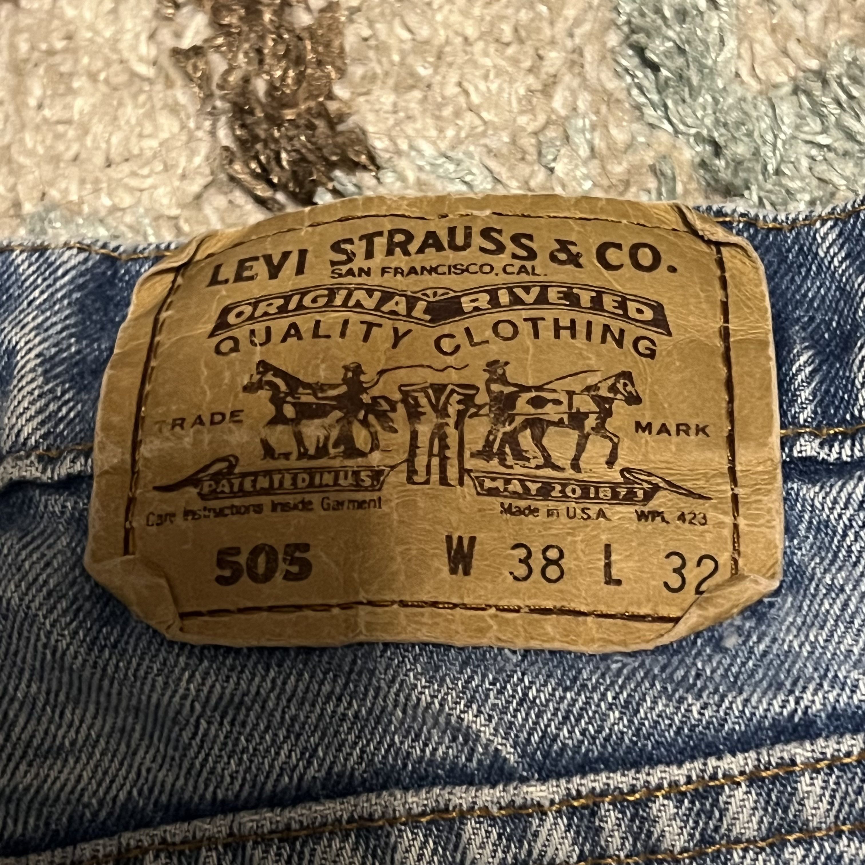 Levi's × Vintage Vintage Levi's 505 Orange Tab Jeans Straight Leg 35x31 90s Size US 35 - 5 Thumbnail