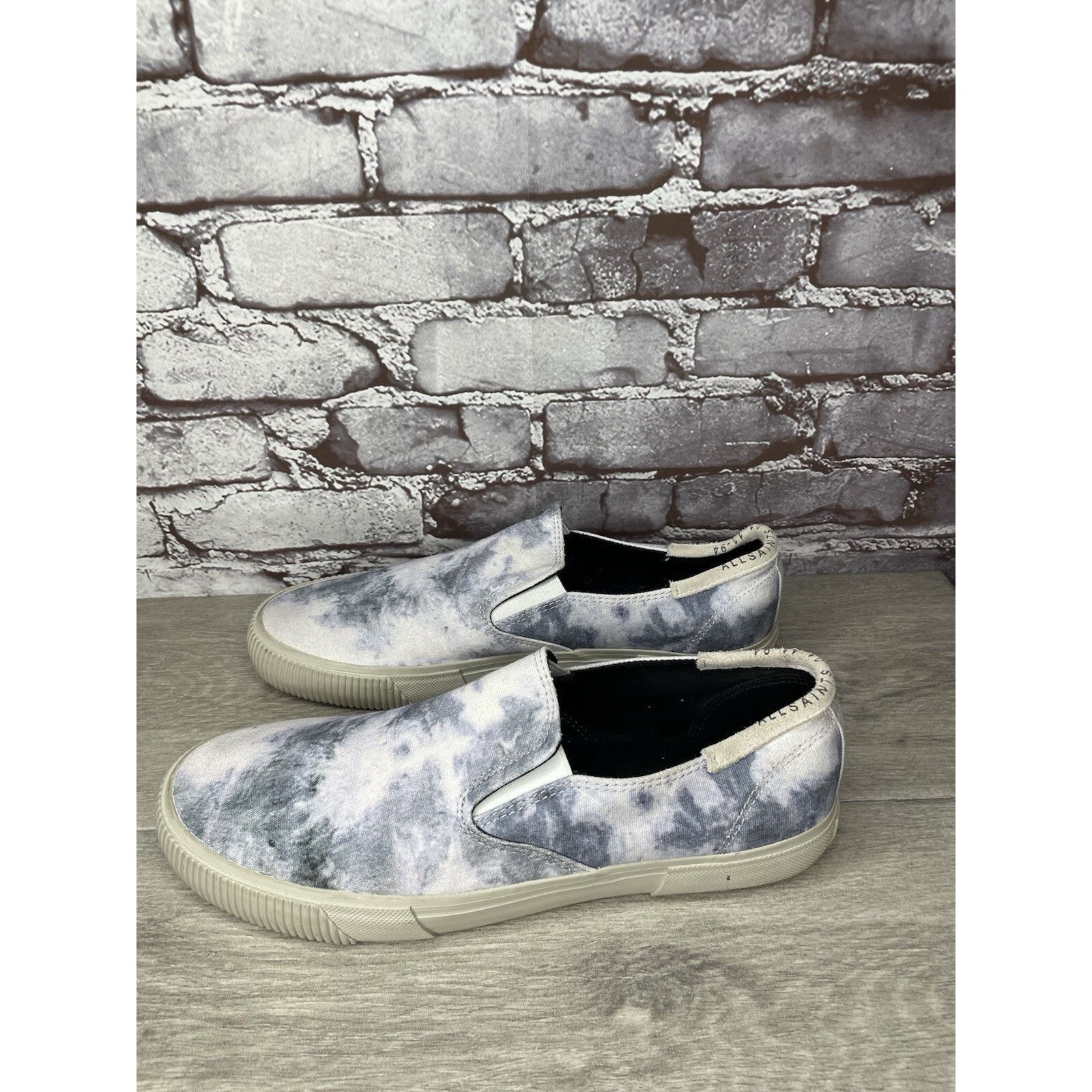 Allsaints All Saints Manny Blue White Tie Dye Canvas Slip On Casual Sh Size US 13 / EU 46 - 15 Thumbnail