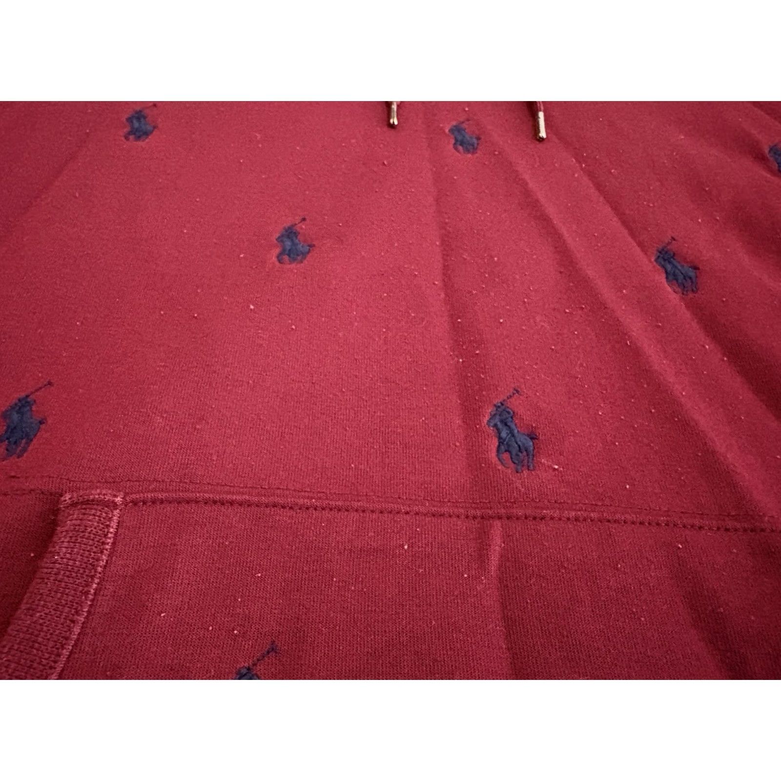 Polo Ralph Lauren Polo Ralph Lauren Maroon AOP Pony Pullover Hoodie Sweater Mens L Red Size US L / EU 52-54 / 3 - 2 Thumbnail