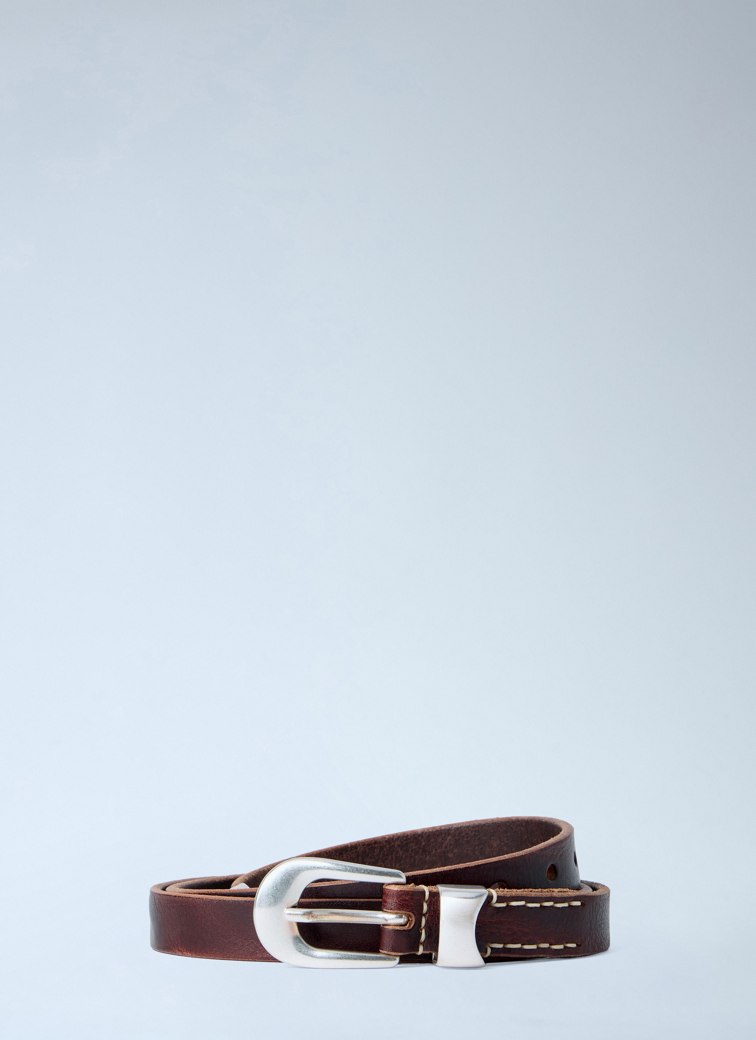 Our Legacy Double Tongue Belt Patina Blue Leather 4cm | Grailed