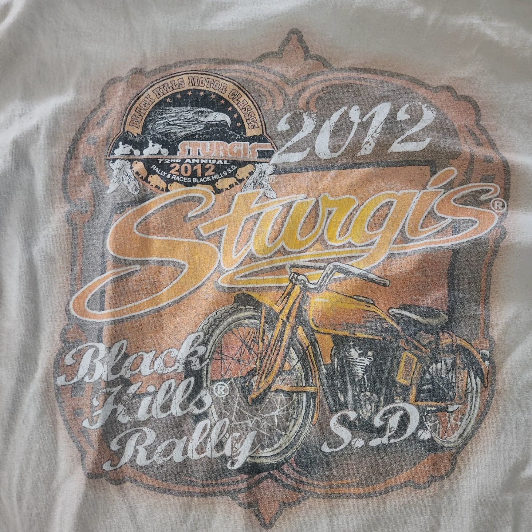 Doublet Sturgis T Shirt Mens Large Black Hills Rally Motorcycle 2012 Biker Double Sided Gray Short Sleeve Crew Neck Cotton Graphic Print Size US L / EU 52-54 / 3 - 4 Thumbnail