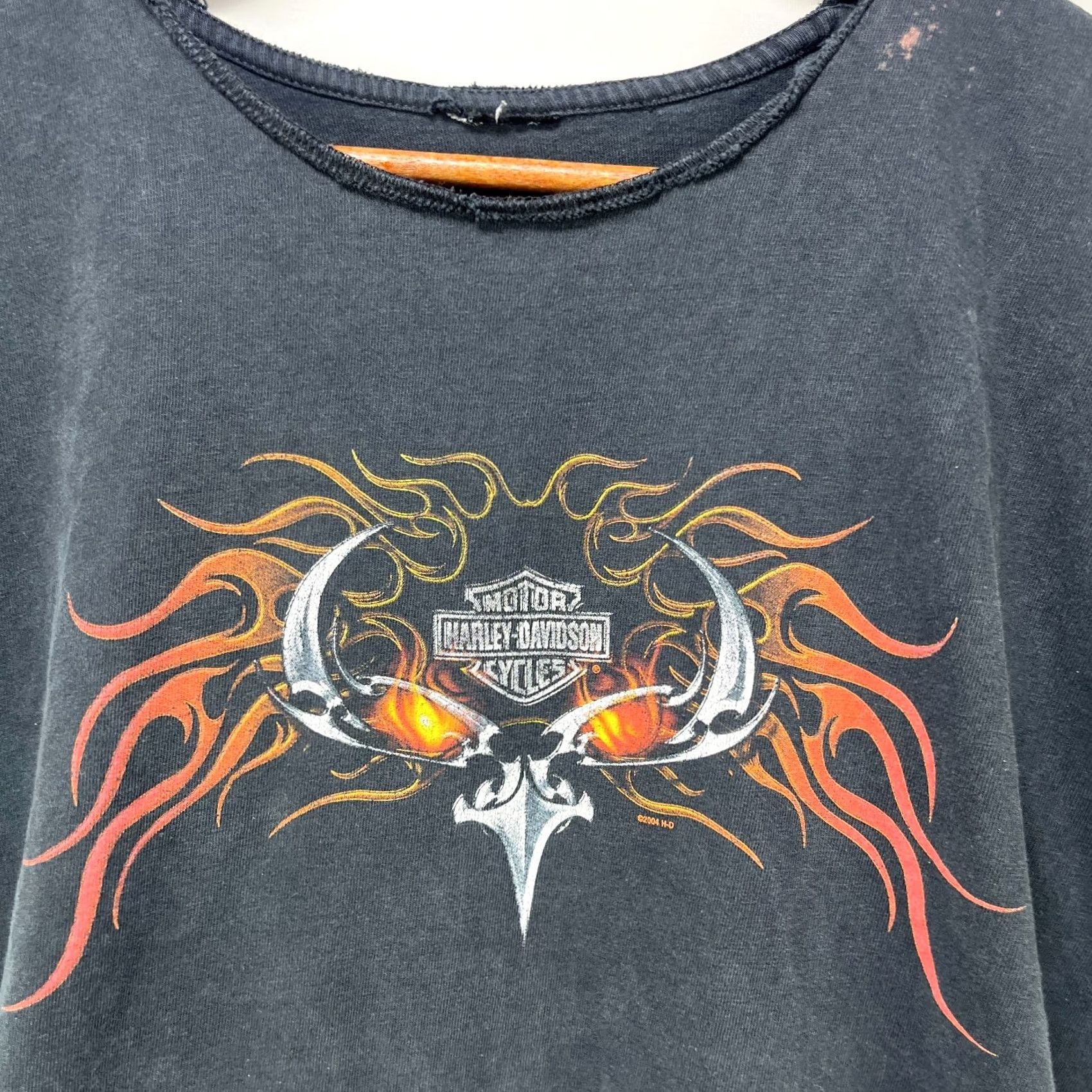 Harley Davidson VINTAGE Harley-Davidson Flames Sun Faded Sleeveless Shirt XL Men Black 90s Logo T-Shirt Clothing Size US XL / EU 56 / 4 - 3 Thumbnail
