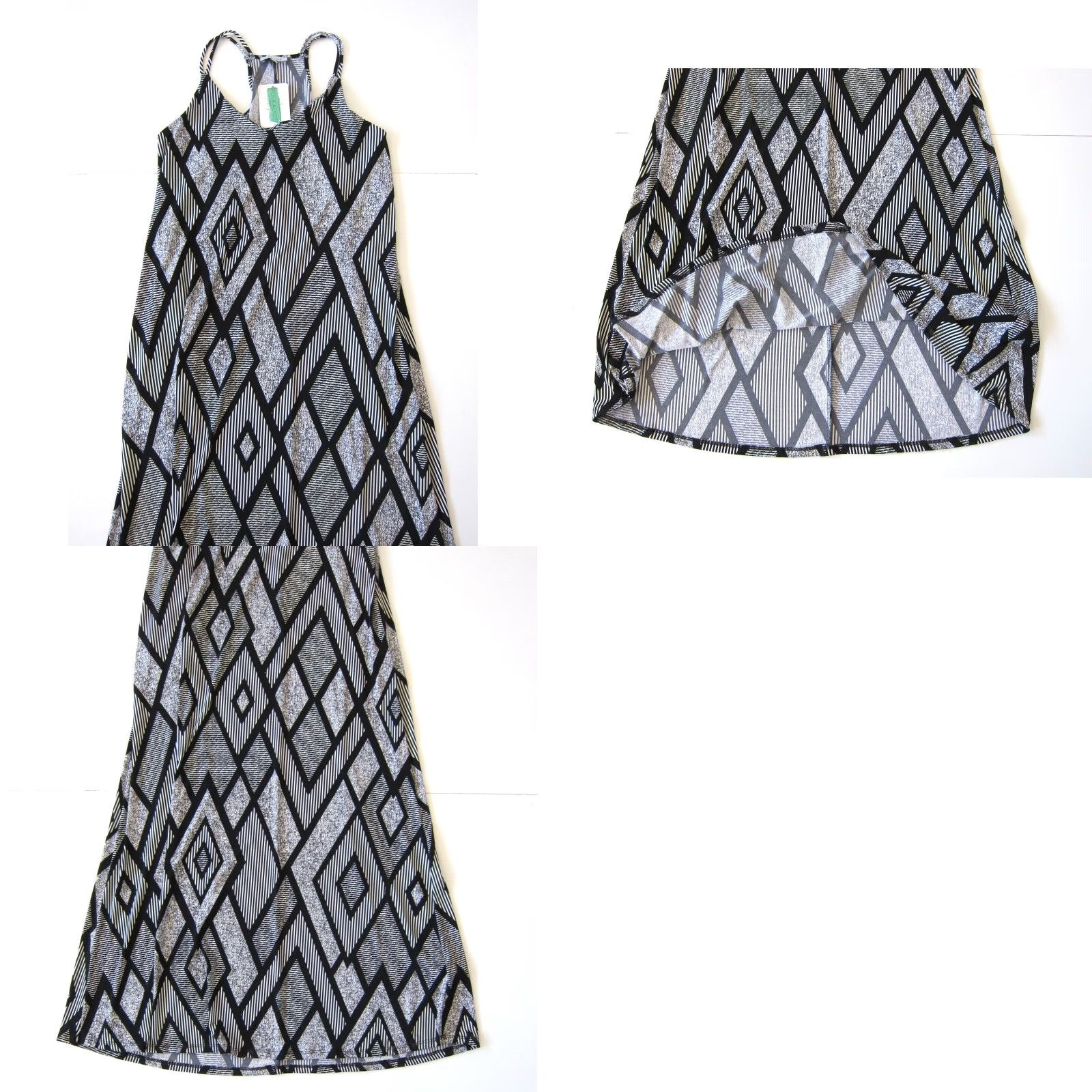 Vintage NWT Polka Dot Alley Black White Stripe Chevron Long Maxi Sleeveless Tank Dress S Size S / US 4 / IT 40 - 8 Thumbnail