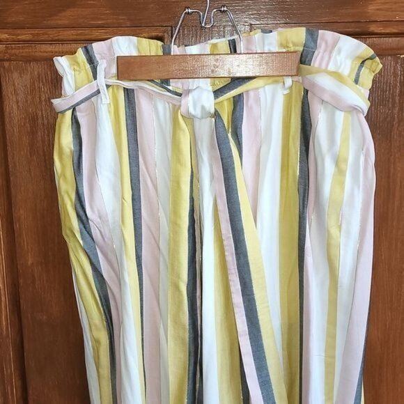 Designer Beige by ECI 2 piece Embellished Striped Colored Rayon Belte Size 34" / US 12 / IT 48 - 3 Thumbnail